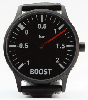 Uhr im Ladedruckanzeige-Design